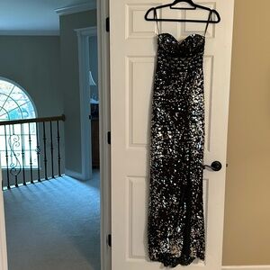 Strapless sequin gown